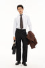 Blue stripe shirt with white collar