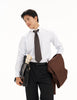 Blue stripe shirt with white collar