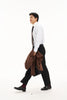 Blue stripe shirt with white collar