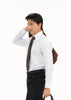 Blue stripe shirt with white collar