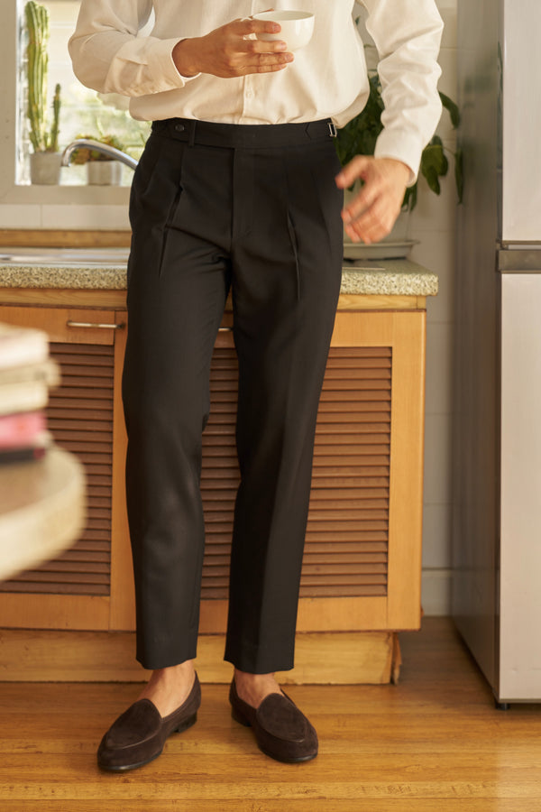 Black - casey pleated trousers