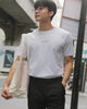 Black jersey double belts trousers