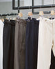 Navy Edge pleated belt trousers