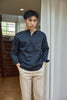 Navy - Square neck with trim shirt