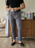 Grey - harris with pleated belt waist trousers