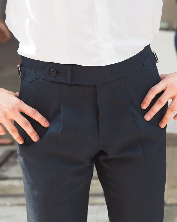 Navy - Landon belts trousers