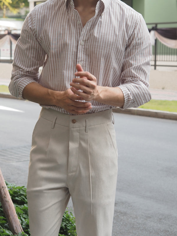 Beige sand Tommy leg trousers