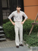 Beige sand Tommy leg trousers