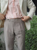 Latte rafeal plated belt trousers