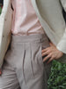 Latte rafeal plated belt trousers
