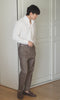 Choco Denim - Crepe pleated trousers