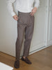 Choco Denim - Crepe pleated trousers