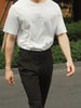 Black rafeal pleated belt trousers