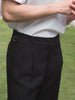 Black rafeal pleated belt trousers
