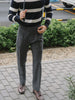Dark grey Dylan plated tapered trousers