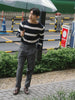 Dark grey Dylan plated tapered trousers