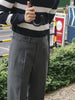 Dark grey Dylan plated tapered trousers