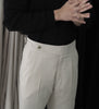 Beige simon with belts trousers