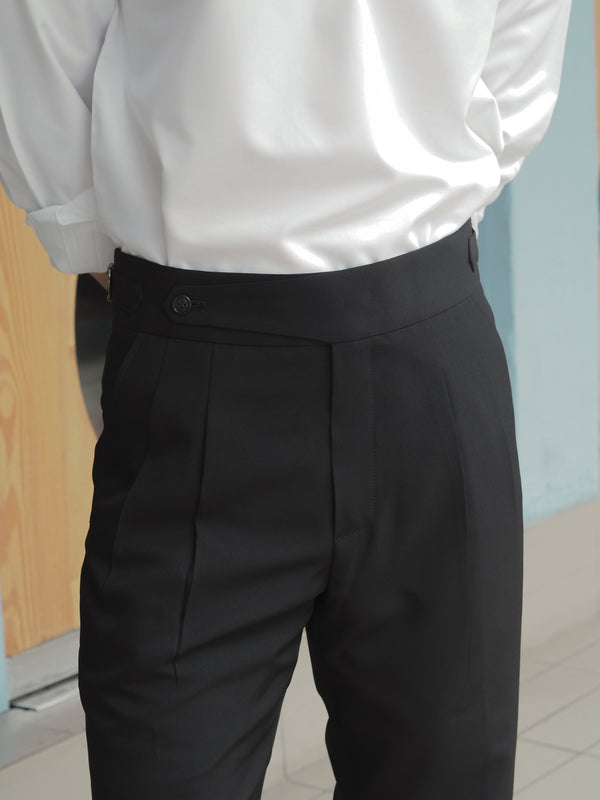 Black simon with belts trousers