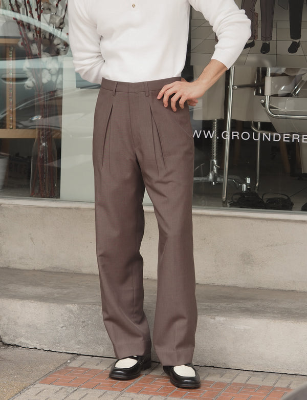 Choco reverse pleated trousers