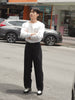 Black - Ricky with belts wide leg trousers