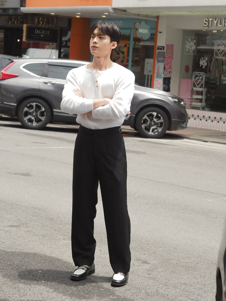 Black - Ricky with belts wide leg trousers