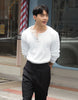 White Henley knitwear