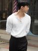 White Henley knitwear