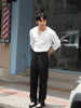 Black - Ricky with belts wide leg trousers