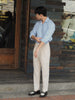 Beige linen Homme pleated trousers