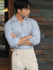 Beige linen Homme pleated trousers