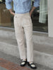 Beige linen Homme pleated trousers