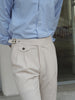 Beige linen Homme pleated trousers