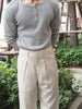 Beige reverse pleated trousers