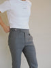 Grey wool - belt waist trousers