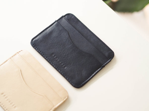 Navy Signature - Leather Card holder