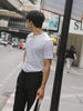 Black jersey double belts trousers
