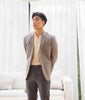 Grey double belt trousers