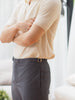 Grey double belt trousers
