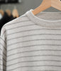 Light grey stripe round knitwear