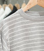 Grey stripe round knitwear