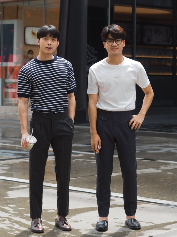 Hale navy - Homme belt waist trousers