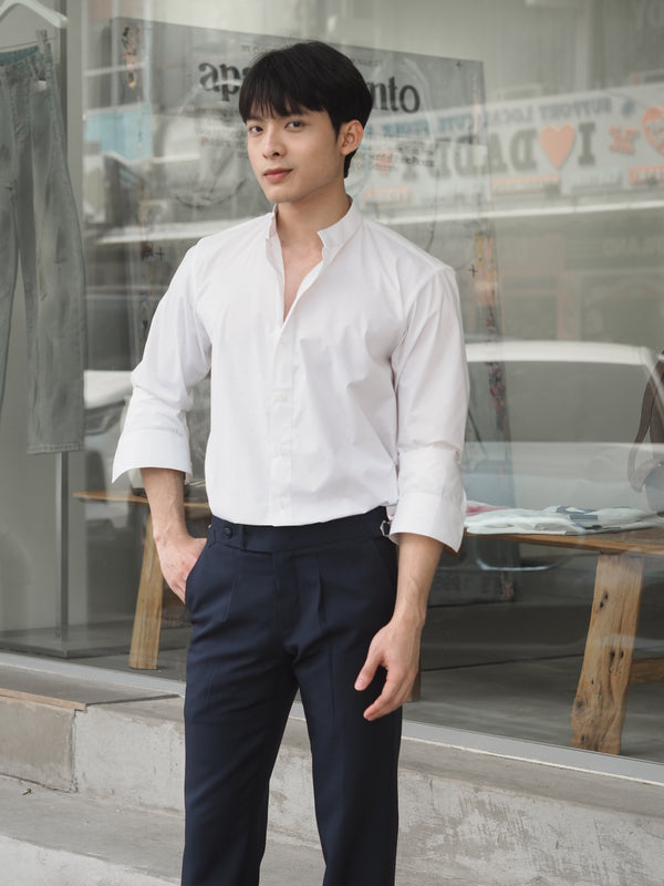 Navy - Landon belts trousers