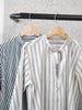 Light grey stripe mandarin collar shirt