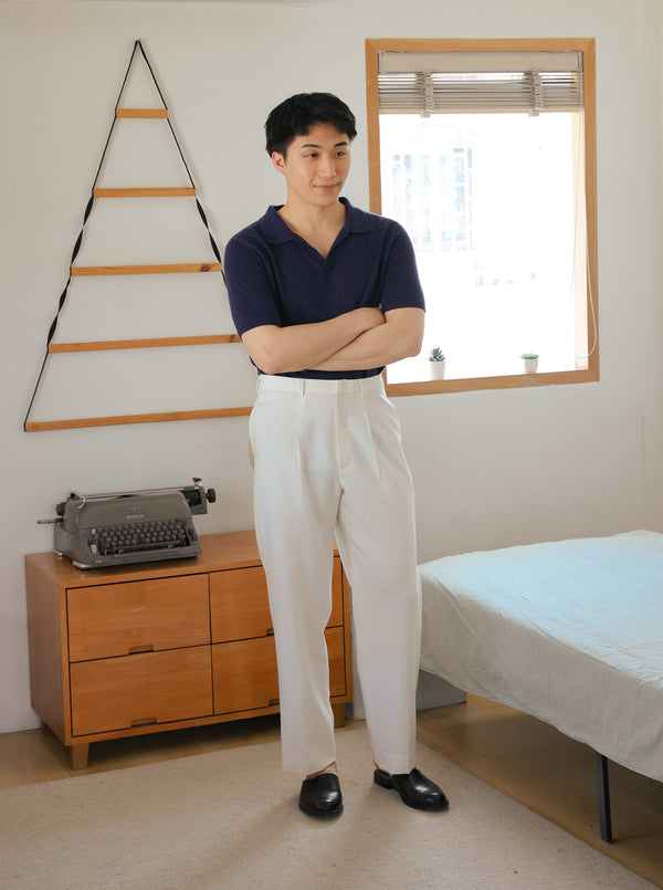 Off white harry-leg trousers