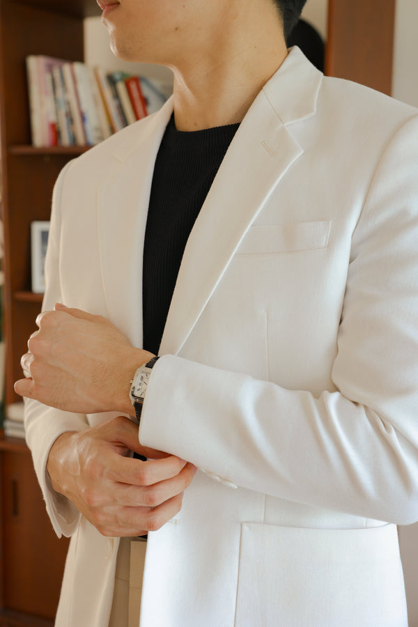 White - linen suit