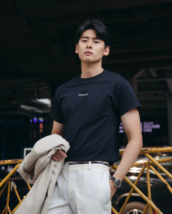 Black grounder logo t-shirt