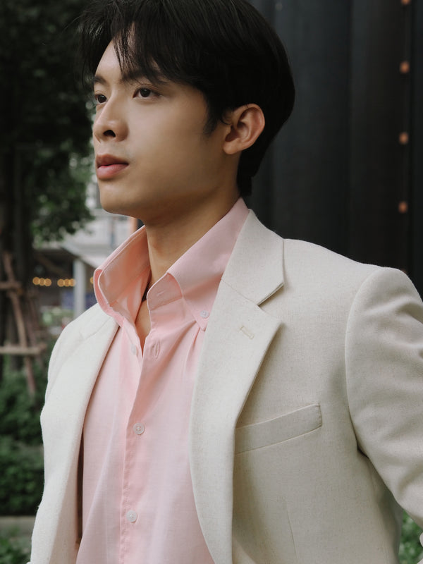 Pink button down shirt