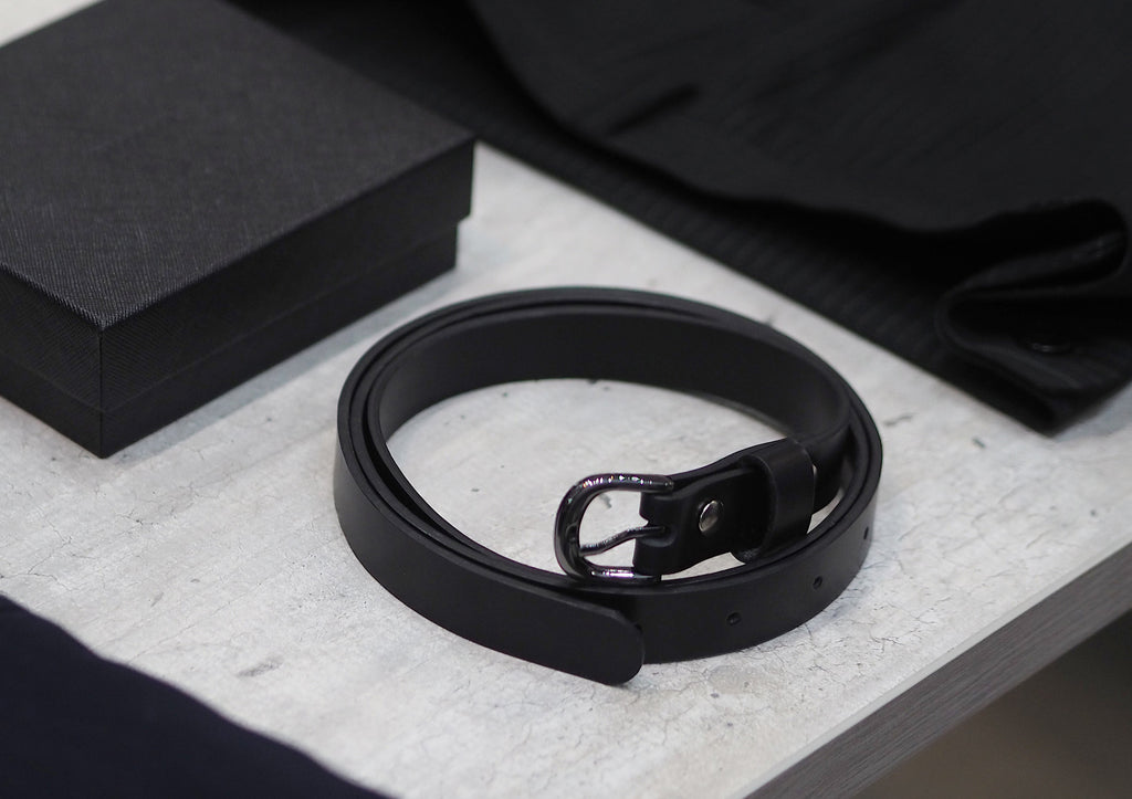 Black zane leather belt