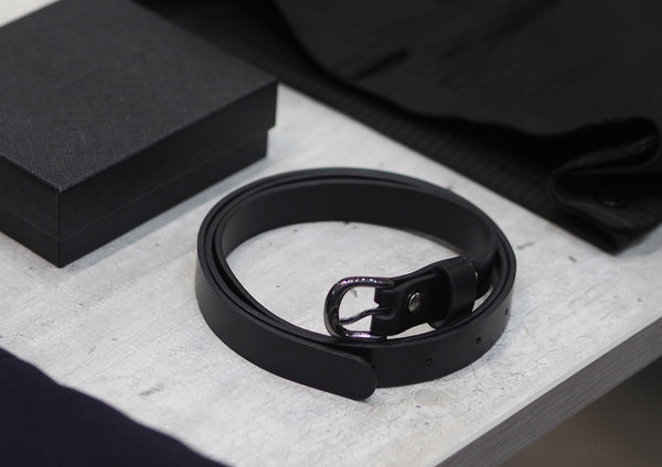 Black zane leather belt